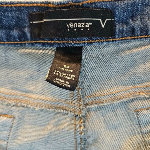 Venezia Womens Size 28 Average Medium Wash Denim Blue Jeans stretch - Picture 3 of 8